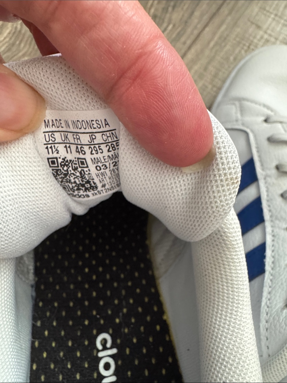 adidas White and Blue Men's Low-Top Sneakers - Picture 14 of 14